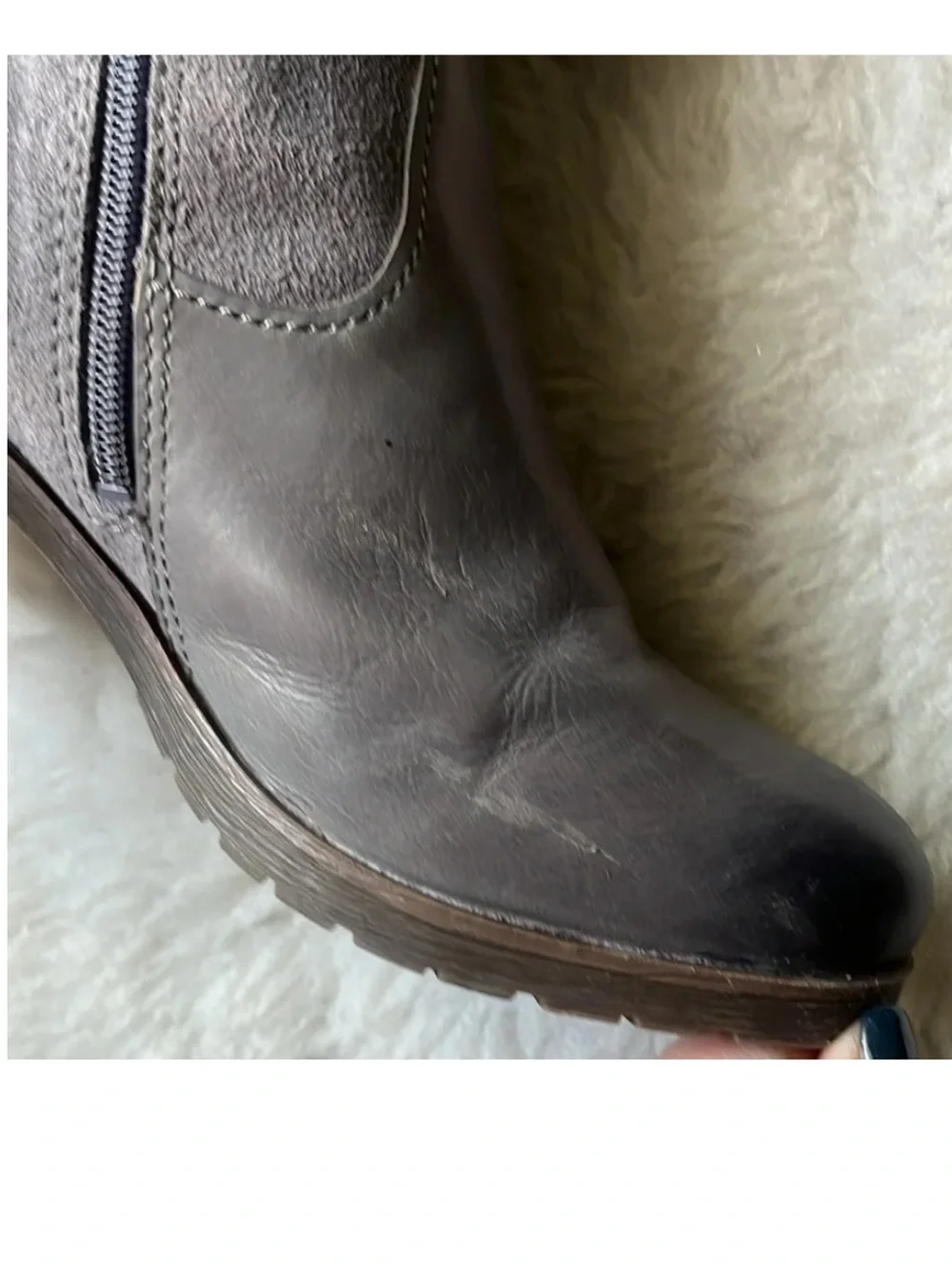 Naya North Wide Shaft Gray Leather Over-the-Knee boots size EU 40 US 9